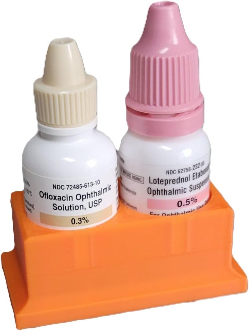 Znet3D Eye Drop Bottle Organizer, 2-Slot Stand (Orange) - Image 1